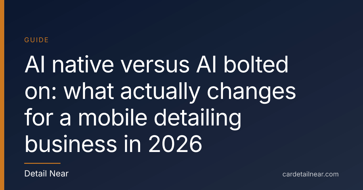 AI native versus AI bolted on: what actually changes for a mobile detailing business in 2026
